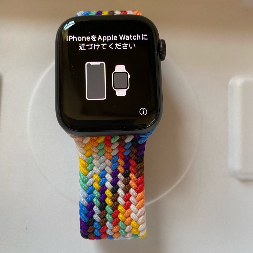 44mm Series 6 Apple Watch with band size 7 band. Like new.